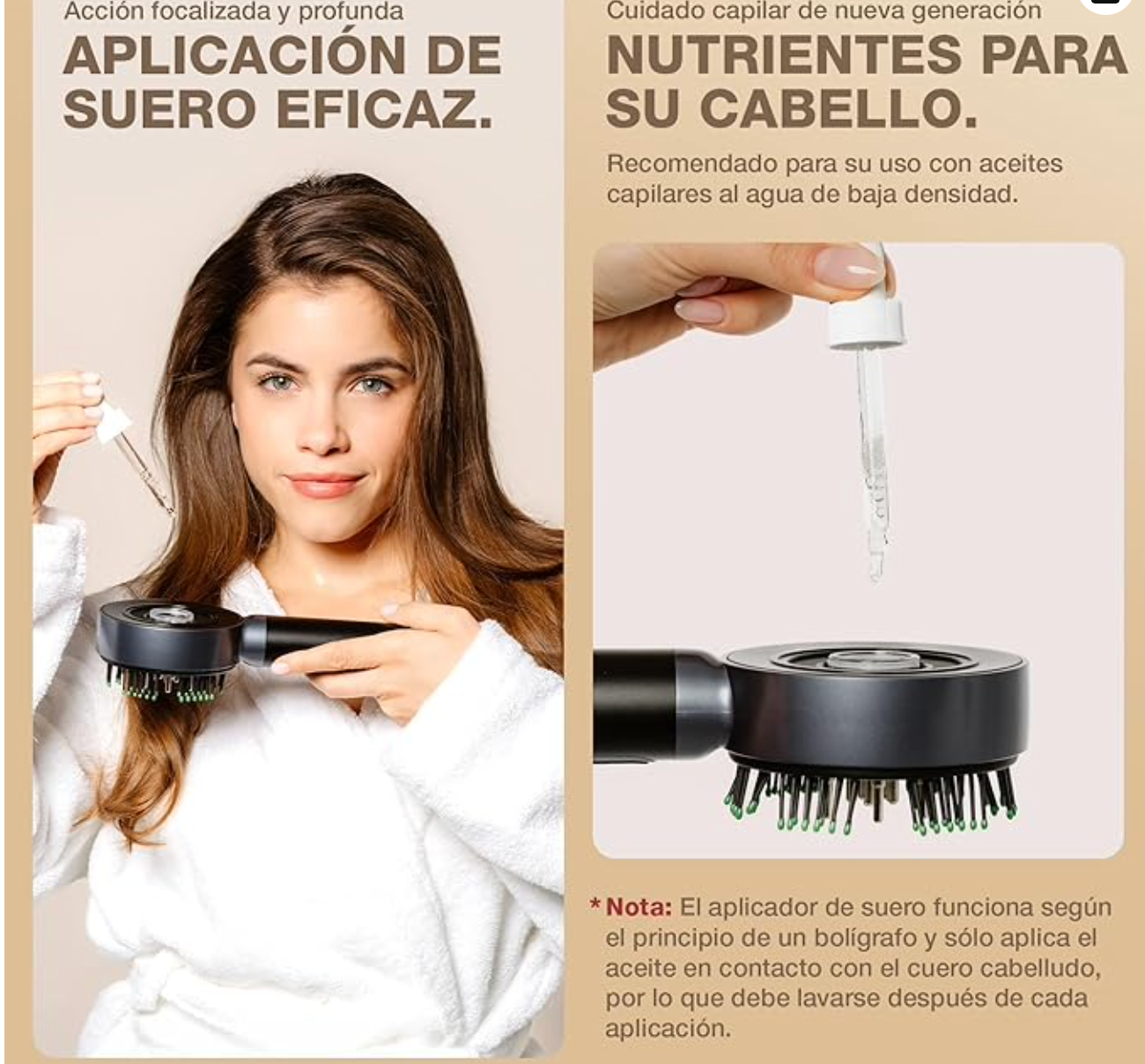 Masajeador de cabello con luz roja