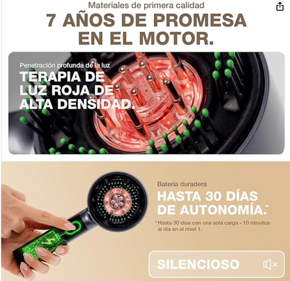 Masajeador de cabello con luz roja