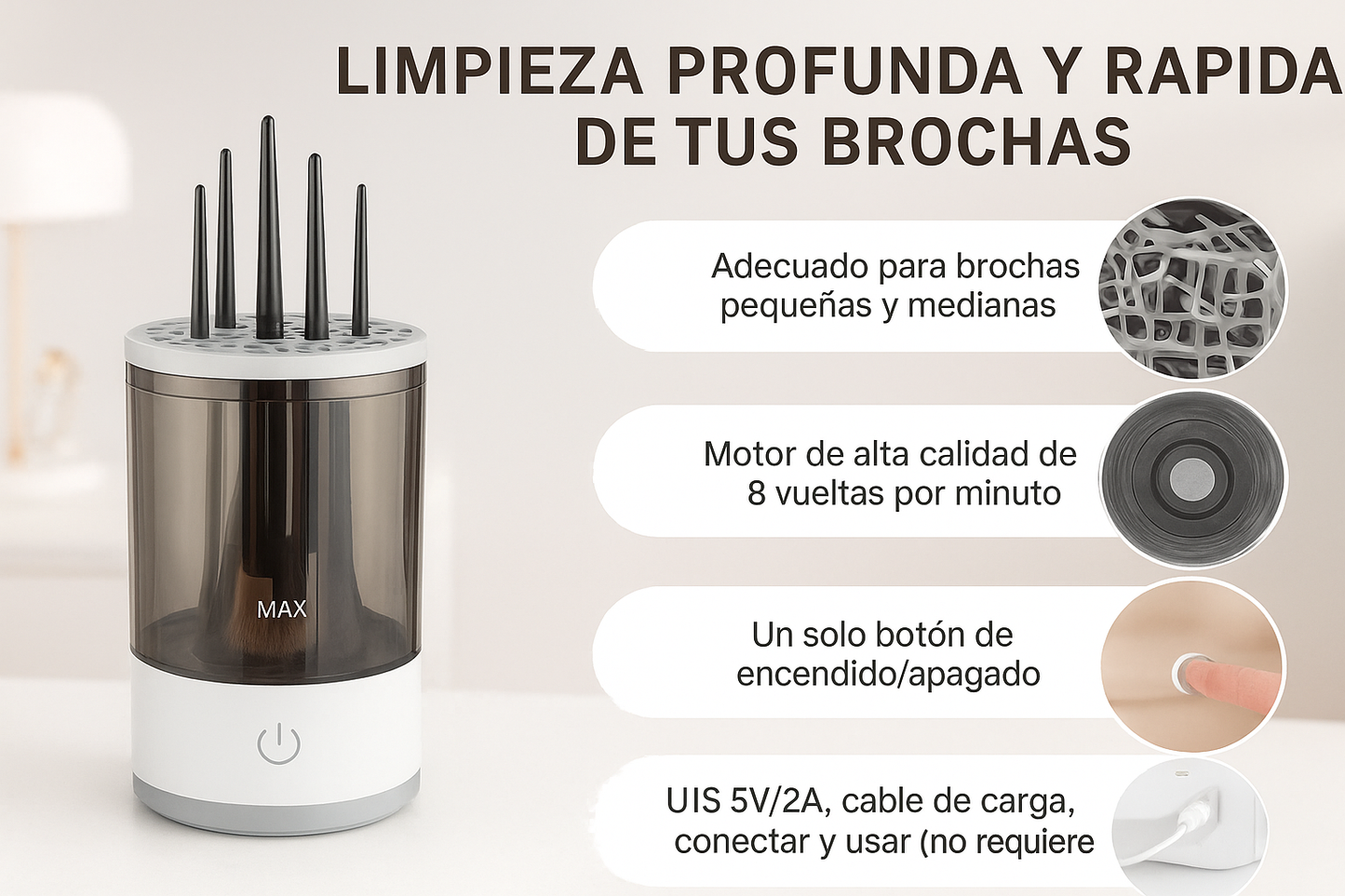 Limpiador de Brochas de Maquillaje